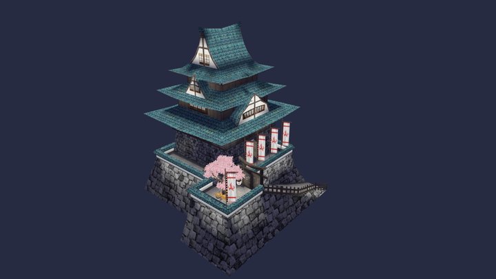 Japanese Castle PSX 3D Model