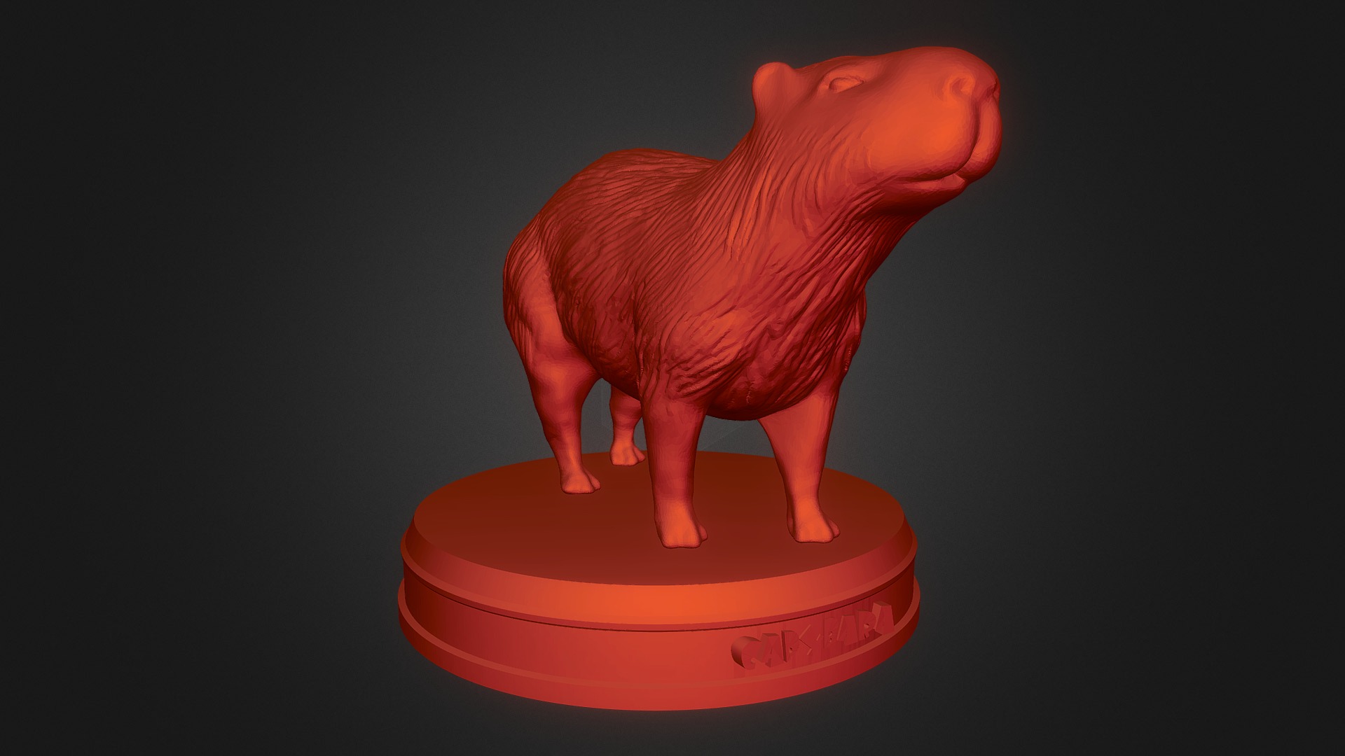 3D model Realistic Capybara - This is a 3D model of the Realistic Capybara. The 3D model is about a small clay pig.