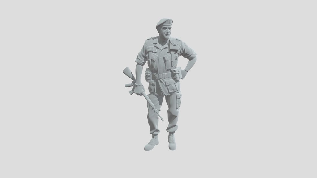 Camouflage Soldier Holding a Rifle
