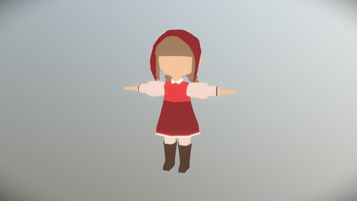 low poly girl 3D Model