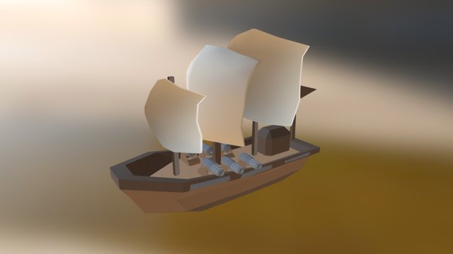 [3/4] Basic boat model for low-poly game 3D Model