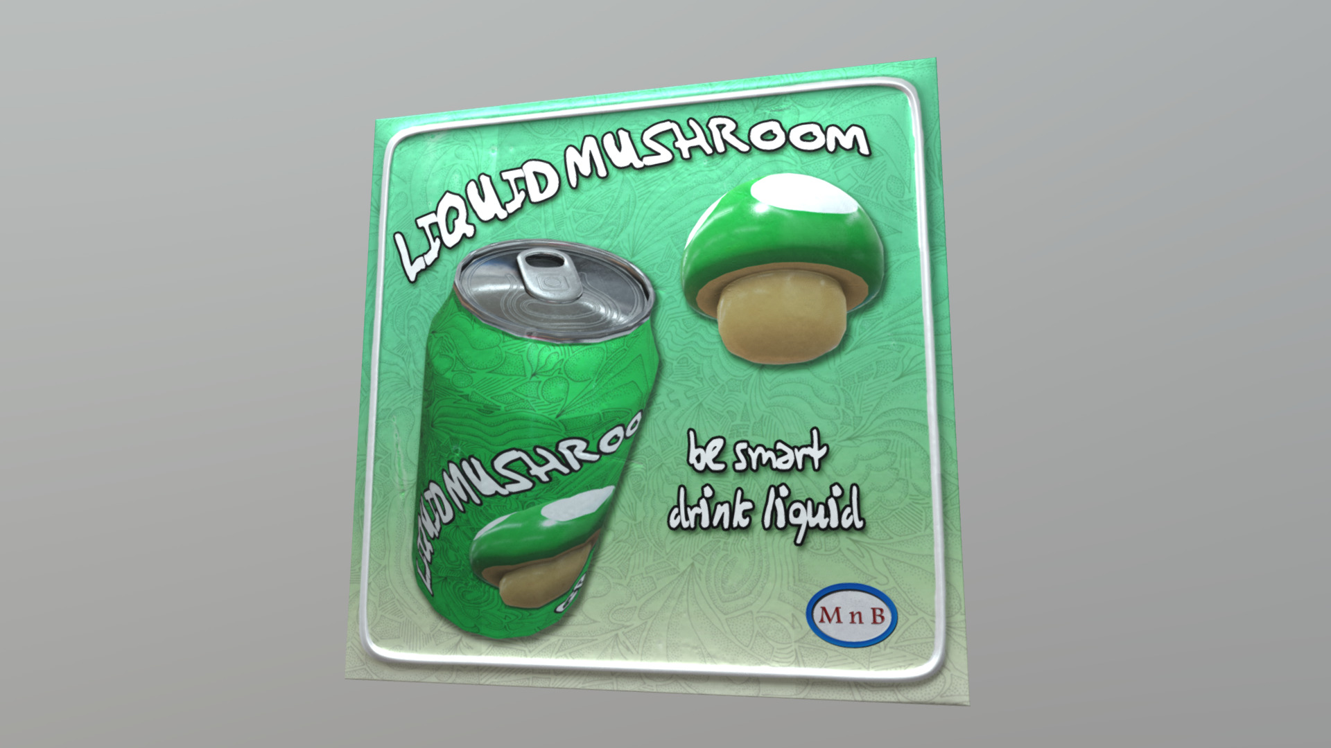 3D model Tin Sign - This is a 3D model of the Tin Sign. The 3D model is about a green can of soda.