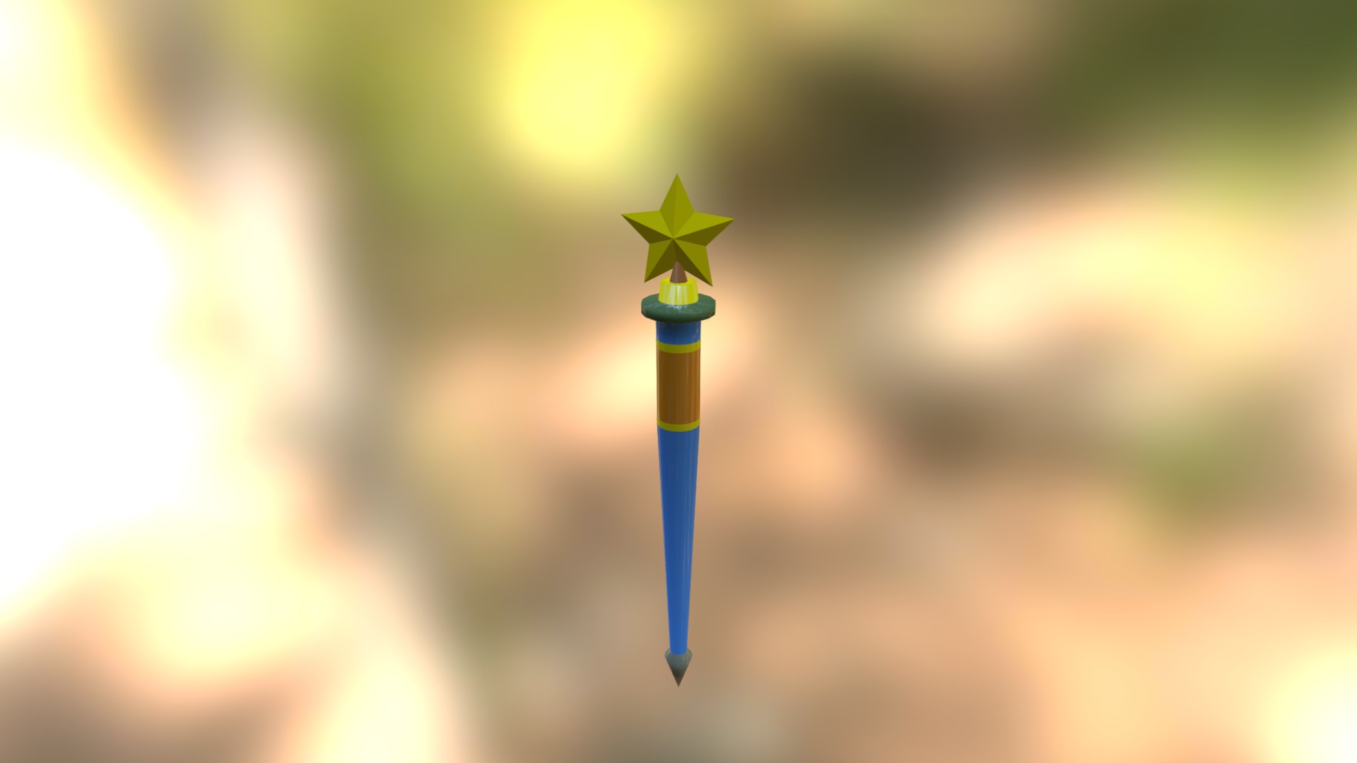 3D model Morning Star (Kingdom Hearts) - This is a 3D model of the Morning Star (Kingdom Hearts). The 3D model is about a blue and yellow pencil.