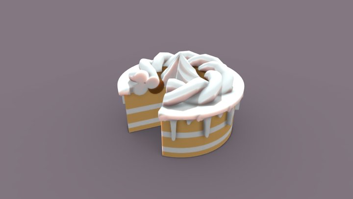 Vanilla cake with chocolate syrup – Kostenloses 3D-Modell STL
