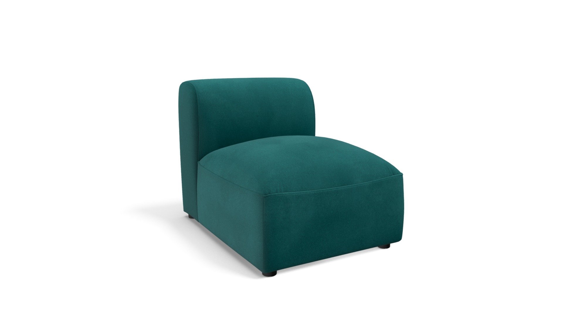 Juno Modular Single Seat,Seafoam Blue Velvet