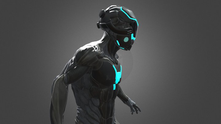 SCI-FI SuperSoldier - Game-ready [ANIMATED] 3D Model