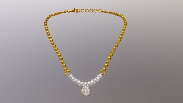 Diamond Necklace (Indian Mangalsutra) 3D Model
