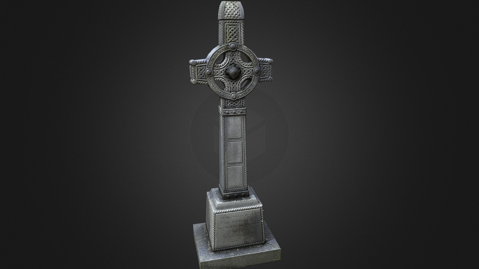 3D model Cemetery Cross - This is a 3D model of the Cemetery Cross. The 3D model is about a metal object with a design on it.