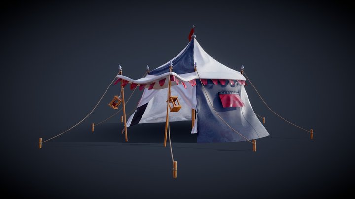 The stylized medieval tent 3D Model