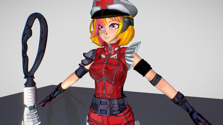 Fighting Nurse Fixy V00_01 (Flat) 3D Model