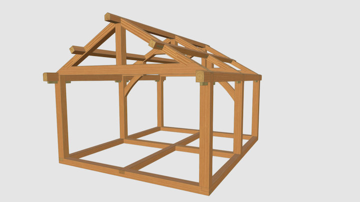 Post and Beam Timber Framing Glossary 3D Model
