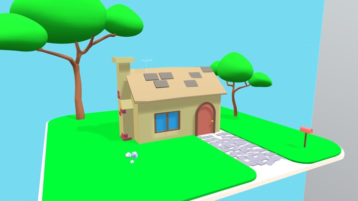 lowpoly HOUSE BUILDING 3D Model