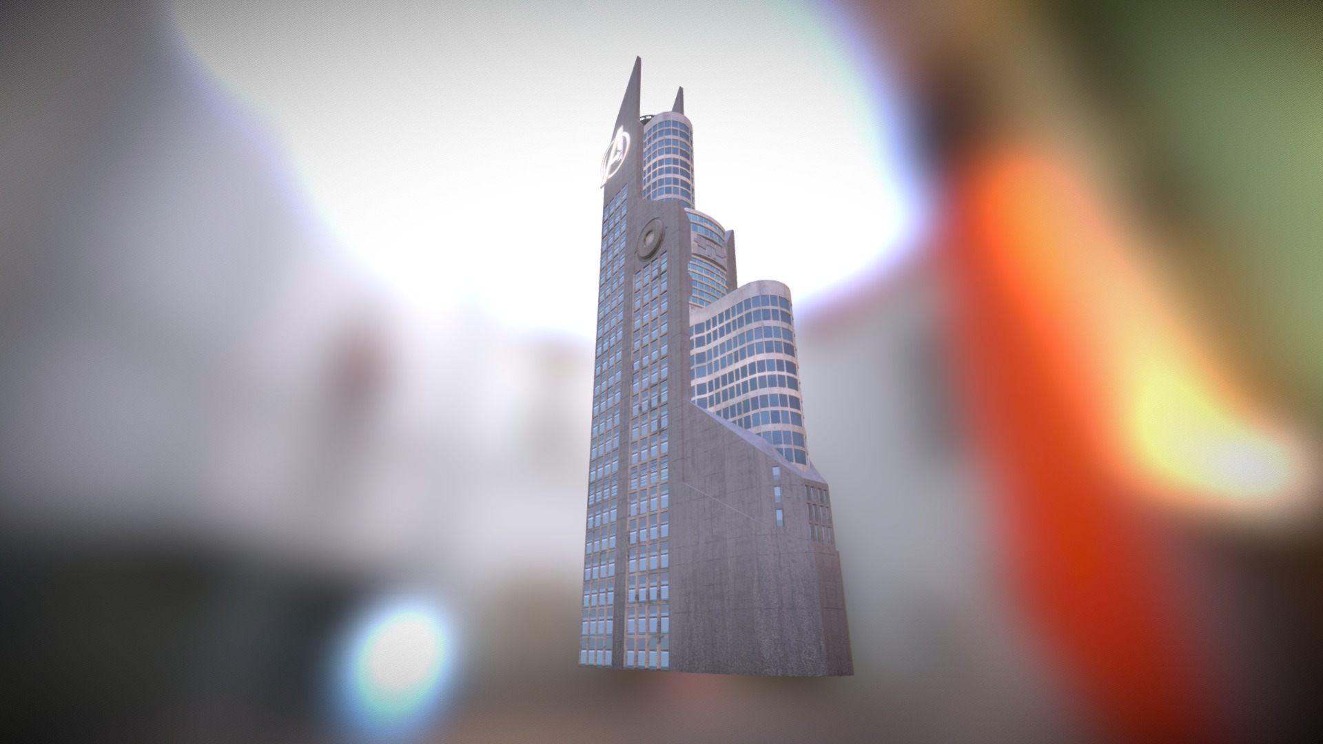 3D model Avengers Tower - This is a 3D model of the Avengers Tower. The 3D model is about a tall building with a clock.