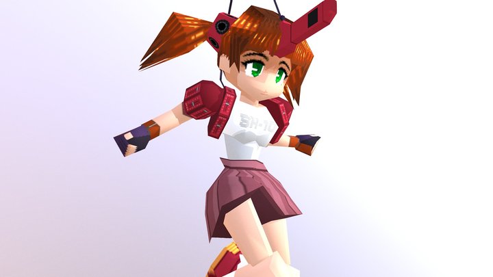 Low Poly Roland SH 101:シンセ女子 3D Model