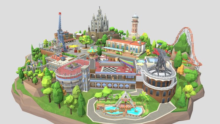 3D LowPoly model（提比达波游乐场） 3D Model