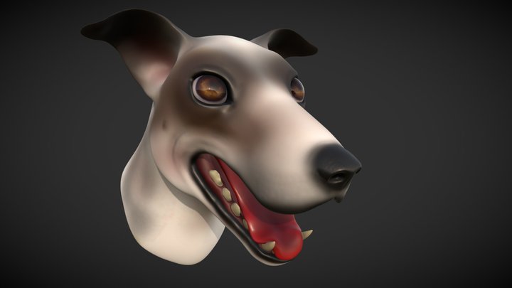 Cartoonish Dog head 3D Model