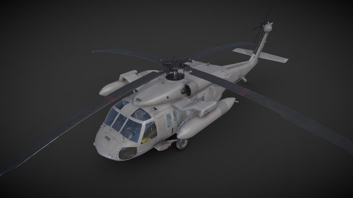 UH-60 Grey Static 3D Model
