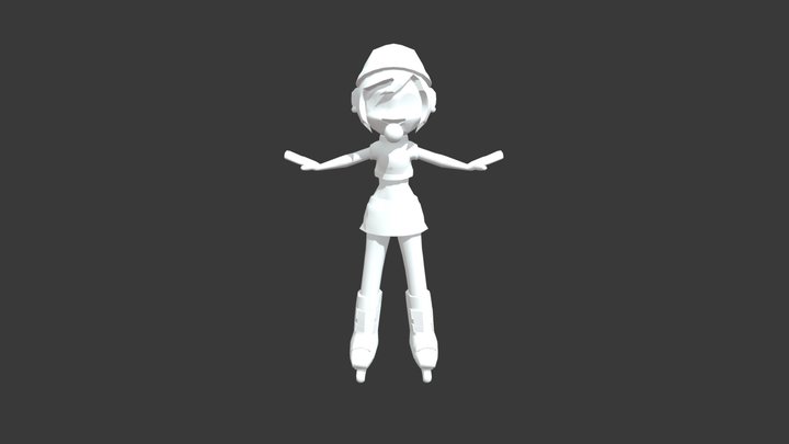 Patinadora Lowpoly 3D Model