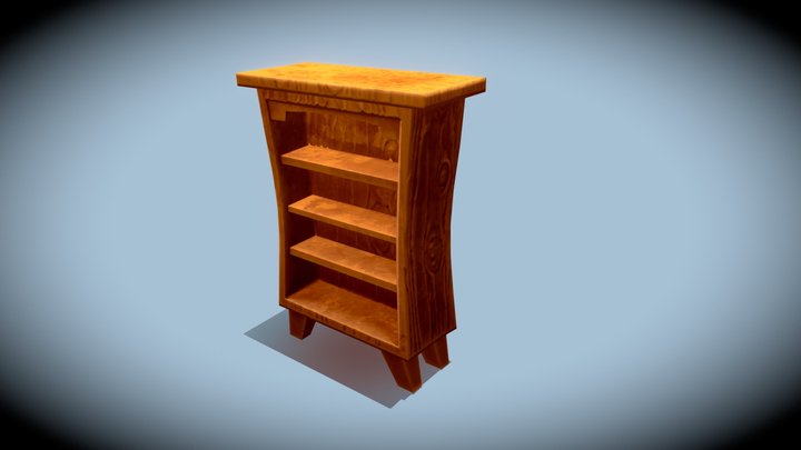 Stylized Book Shelf 3D Model