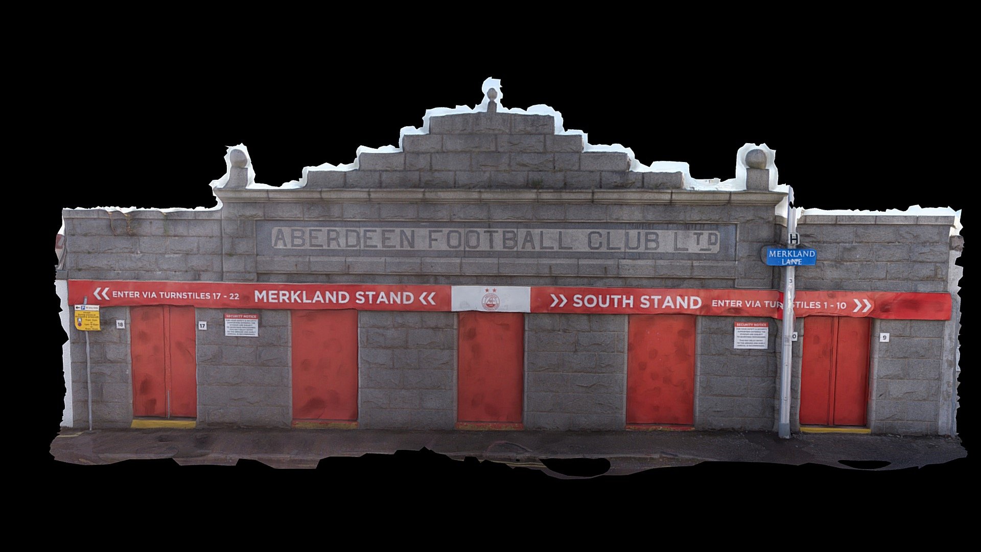 Merkland Road entrance - Pittodrie Stadium