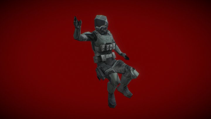 Low-poly Sci-fi Pilot (Animated)