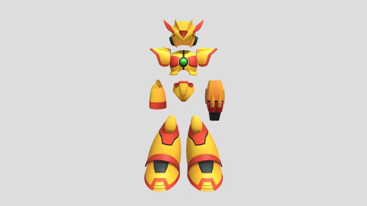 Megaman X3 - Golden Max Armor 3D Model