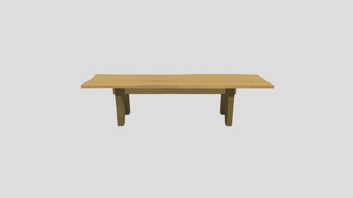 LowPoly medieval big table 3D Model