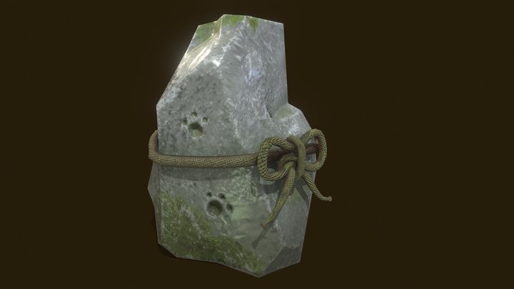 Cat Stone 3D Model