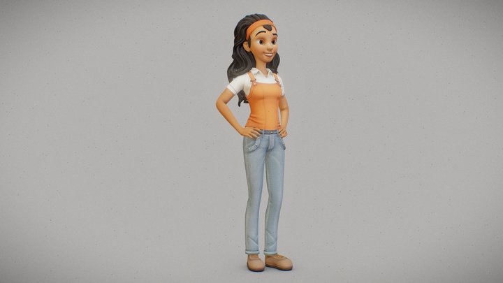 Game-Ready Female Character 3D Model