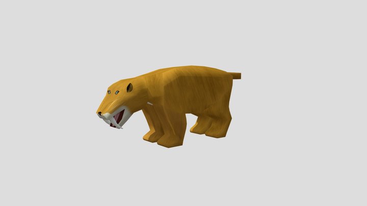 Low Poly Sabertooth 3D Model