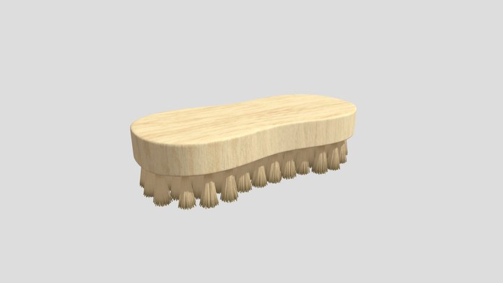 Wooden Scrub Brush 3D Model