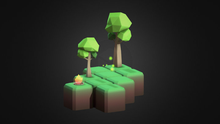 low poly scene 3D Model