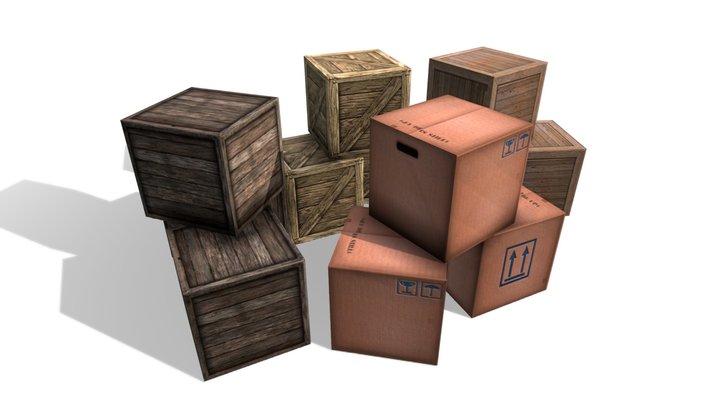 Box Pack (Low-Poly) 3D Model