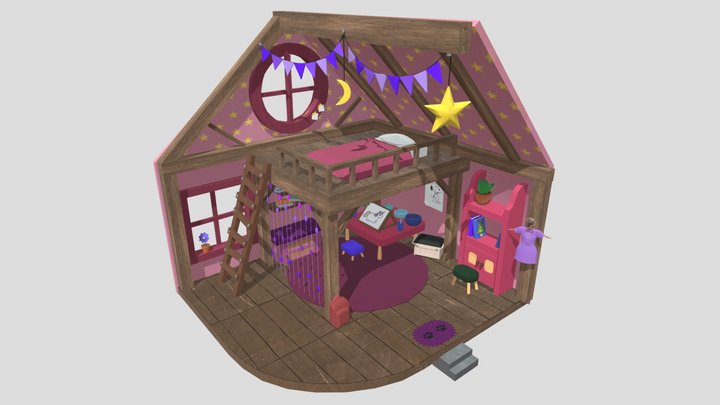 Cartoon Child Room 3D Model