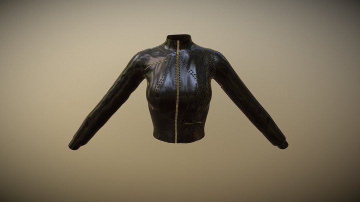 Black Leather Jacket 3D Model