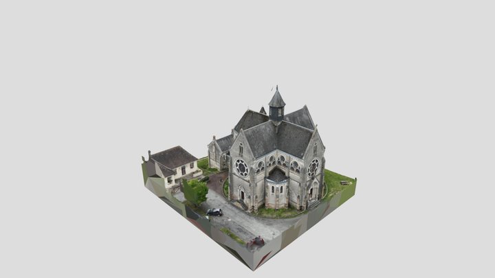 Eglise de Bressolles (03) - intérieur/extérieur 3D Model