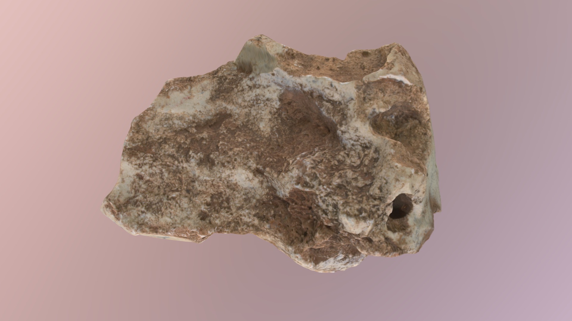 3D model rock, chalcedony, cobble - This is a 3D model of the rock, chalcedony, cobble. The 3D model is about a rock with a hole in it.