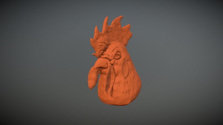 Rooster Bust 3D Model