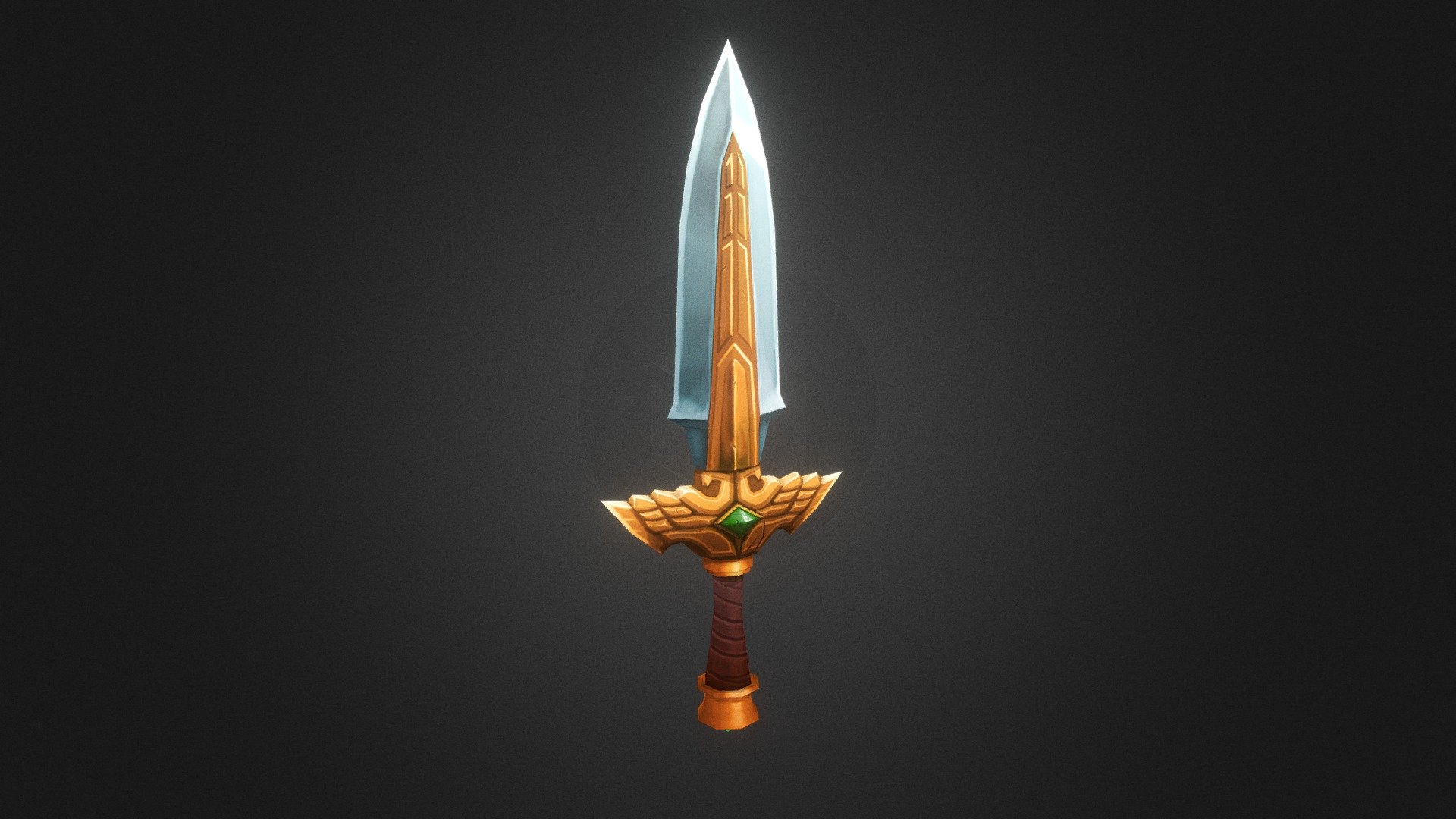 3D model Handpainted Fantasy Dragon Sword VR / AR / low-poly