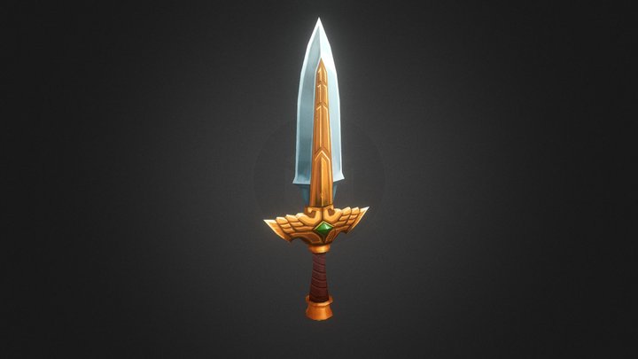 Hand Painted Low Poly Sword 3D Model