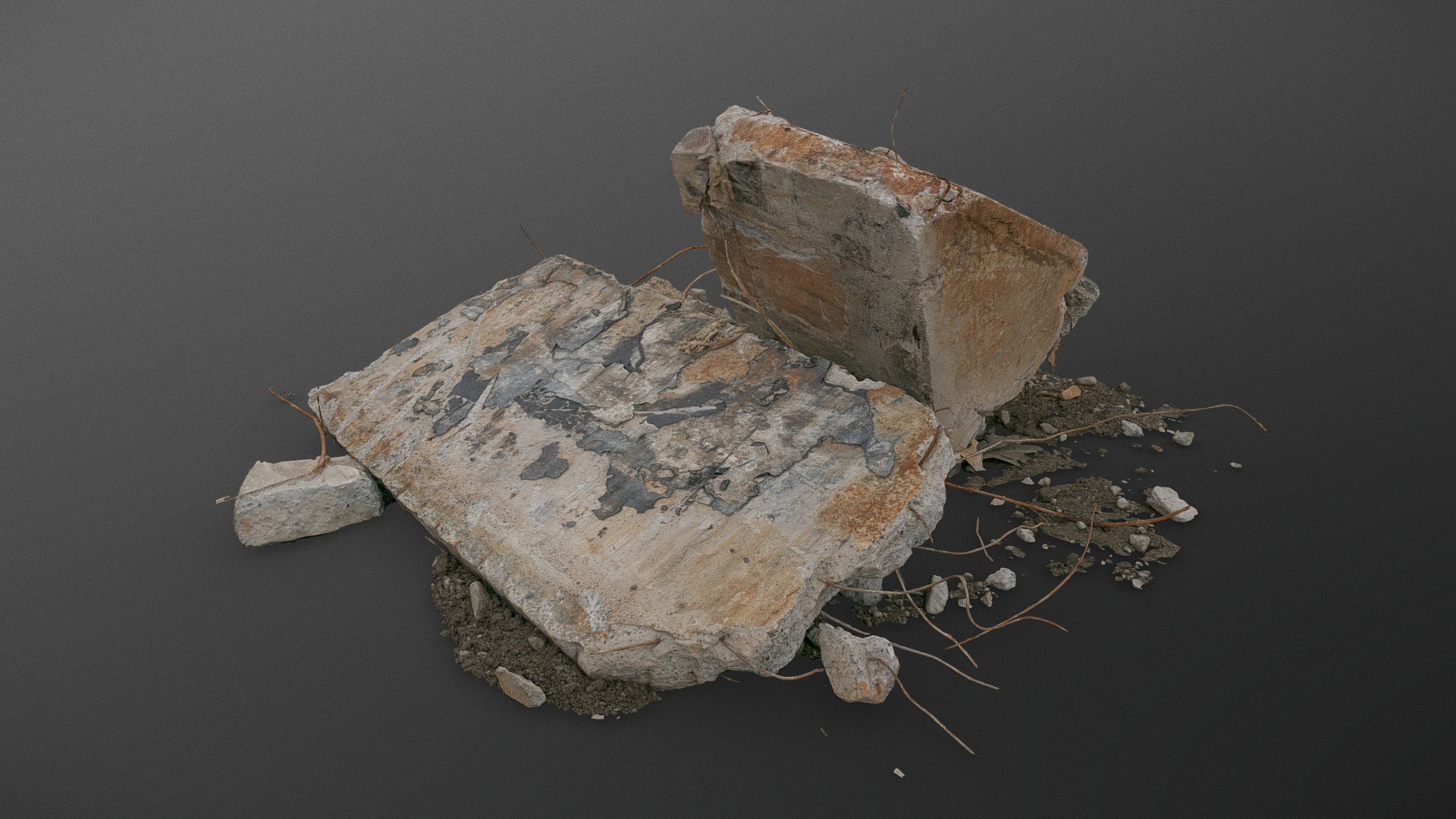 Orange concrete rusted block - 3D model by axonite [0a02289] - Sketchfab