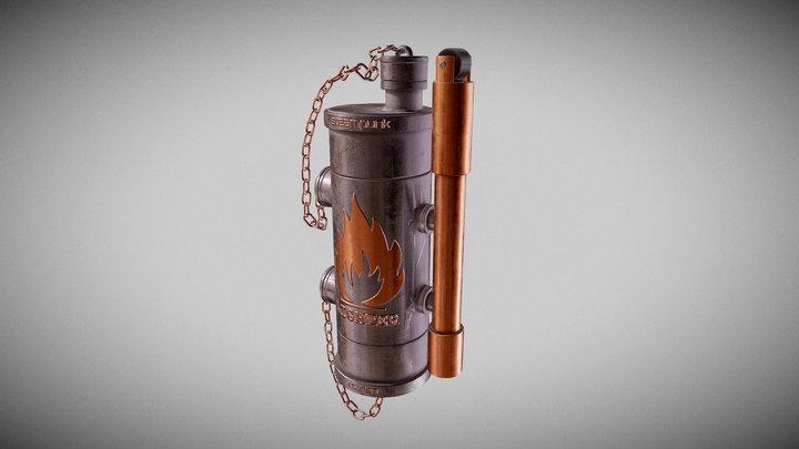 3D PBR Rusty Steampunk Lighter 3D Model