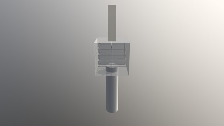 Bloco concreto sobre 1 estaca. 3D Model