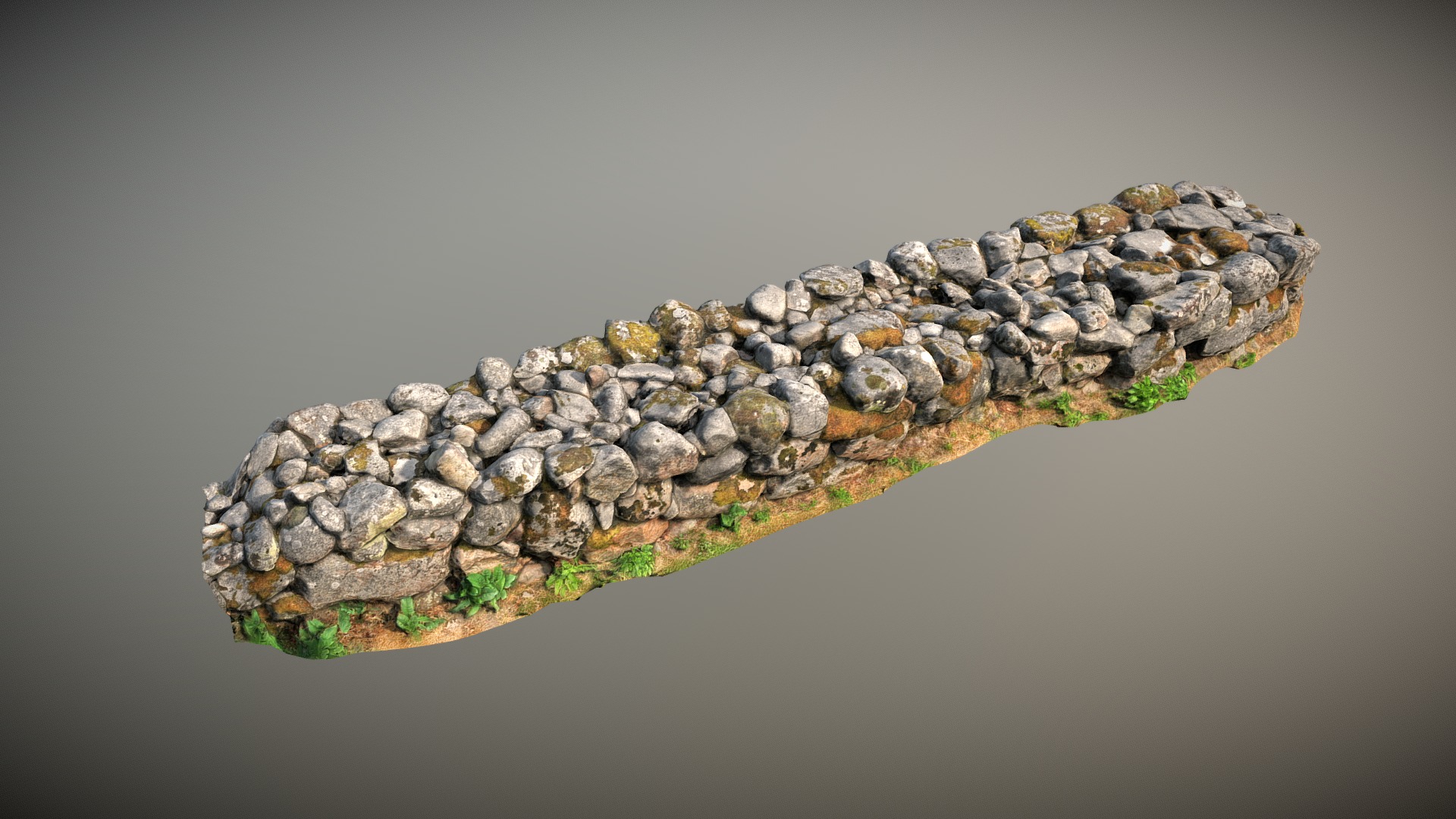 3D model Nature Stone Wall F - This is a 3D model of the Nature Stone Wall F. The 3D model is about a pile of rocks.
