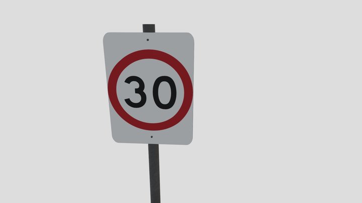 Australia Speed Limit Sign 30km/h 3D Model