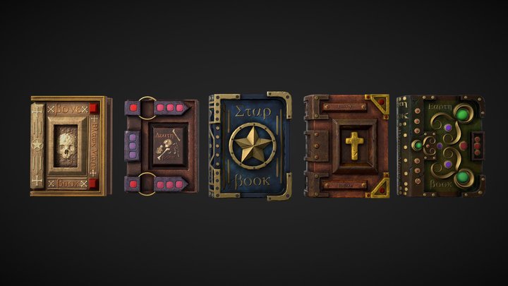 Stylized Books Pack Vol 1 3D Model