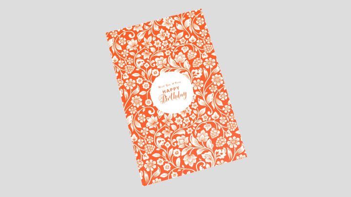 Happy Birthday Greeting Card 3D Model