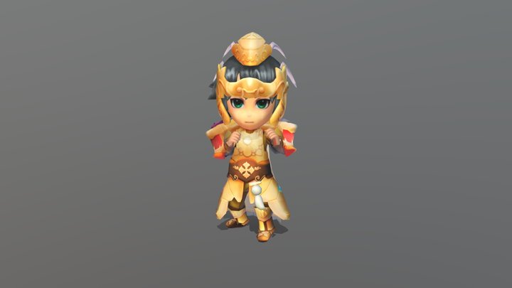 Cartoon Knight 3D Model