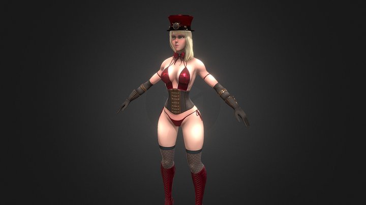 steampunk girl 3D Model