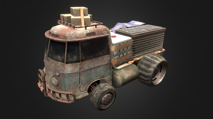 Desert exploration and transport truck 3D Model